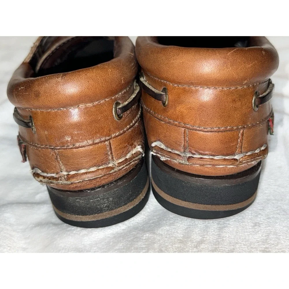 G.H. Bass Camp Moc Boat Shoes Men's 9 Brown Leather Vibram Heritage Workwear